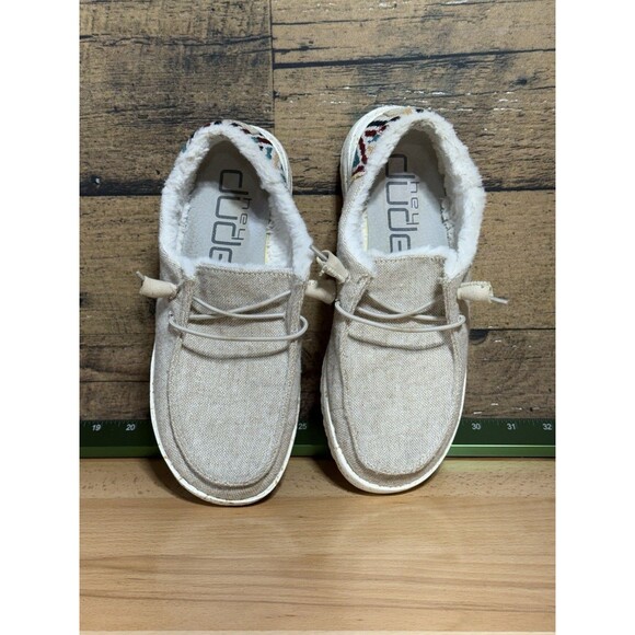 Hey Dude Womens Wendy Funk Wool Beige Size 6 Slip On Walking Comfort Shoes - Picture 5 of 8
